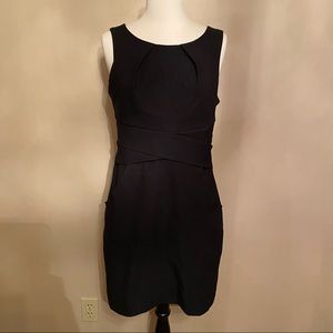 Women Black Business Casual Dress Sleeveles Pocket
